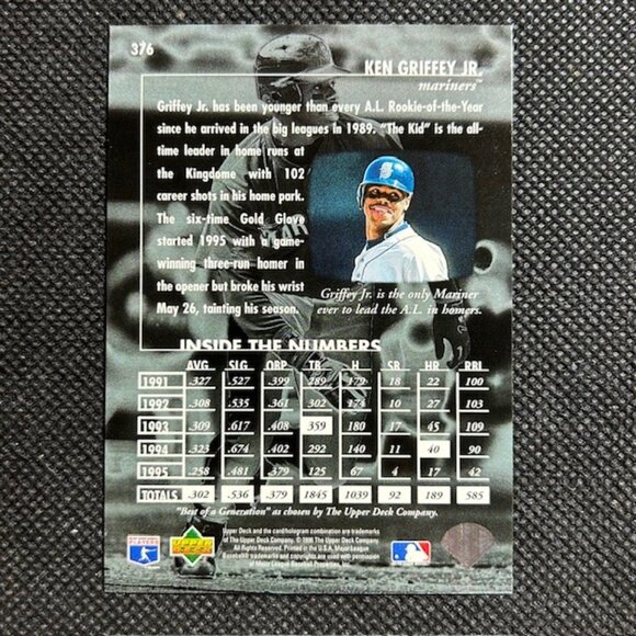 1995 Upper Deck #110 Ken Griffey Jr. Seattle Mariners HOF - Picture 2 of 2